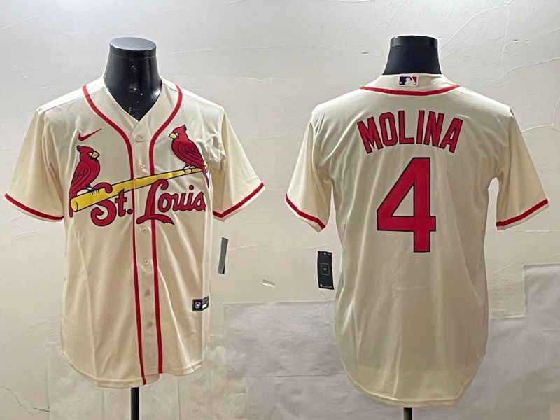 Men St.Louis Cardinals #4 Molina Cream Game 2025 Nike MLB Jersey style 2->ncaa teams->NCAA Jersey